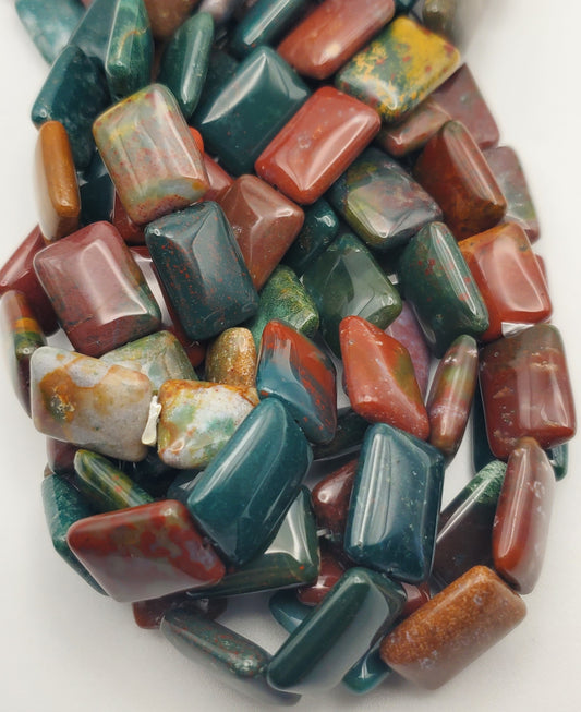 18mm Ocean Jasper Square Bead Strand.