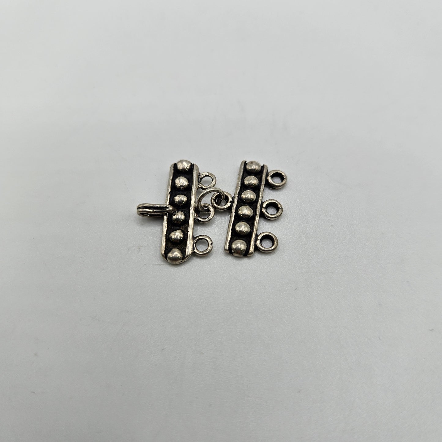 18mm Sterling Silver Three Strand Toggle Clasp.