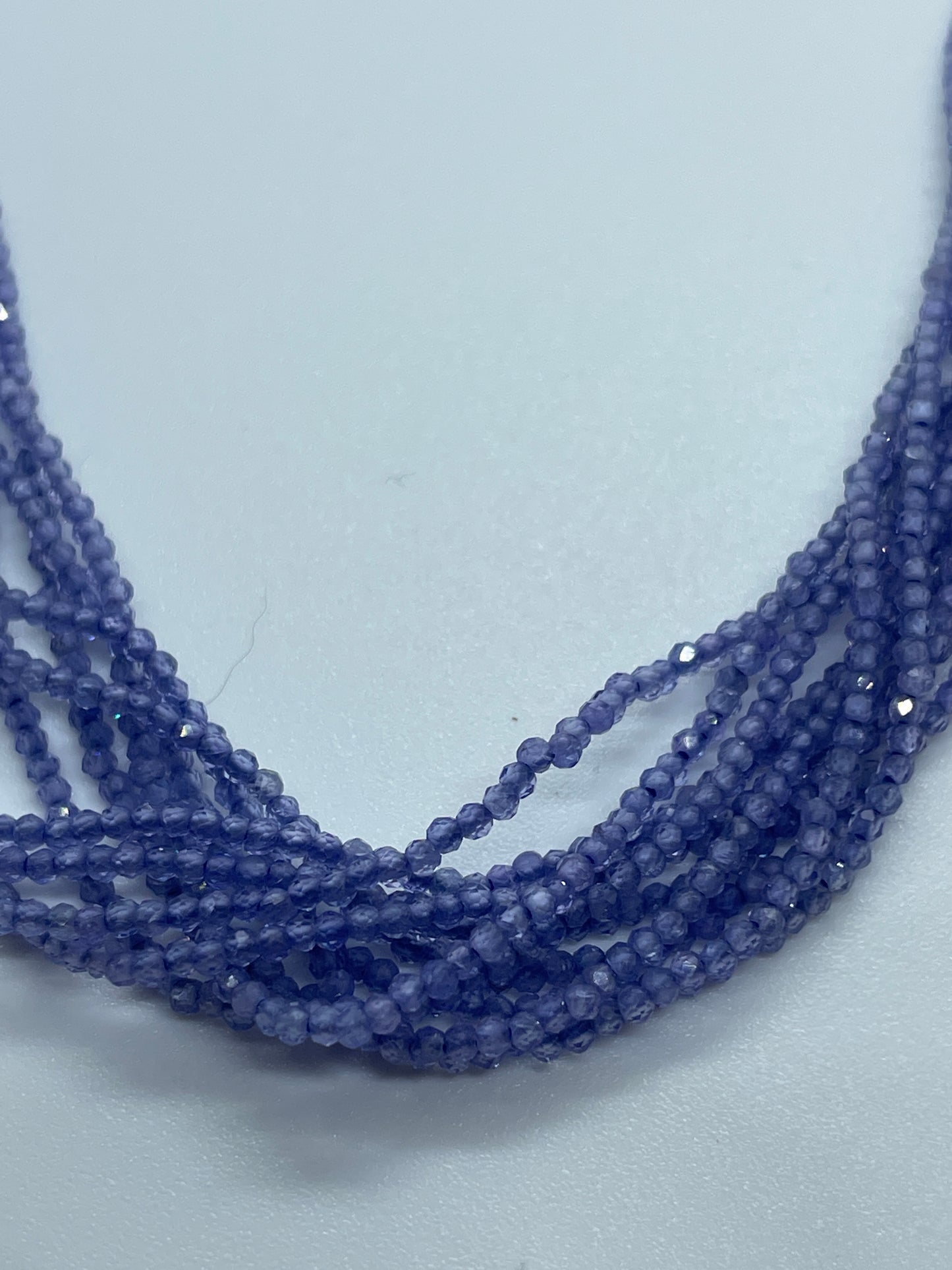 1mm Tanzanite Round Faceted Bead Strand.