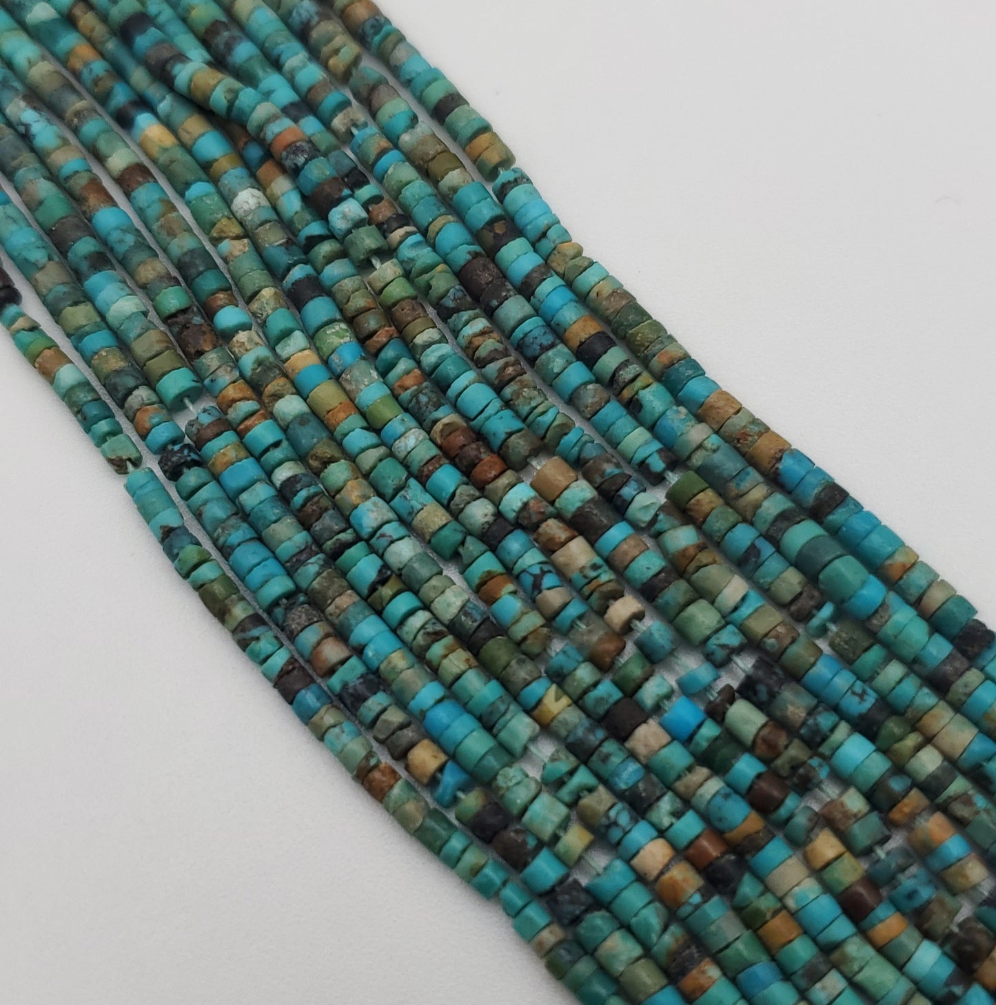 1mm Turquoise Heishi Bead Strand.