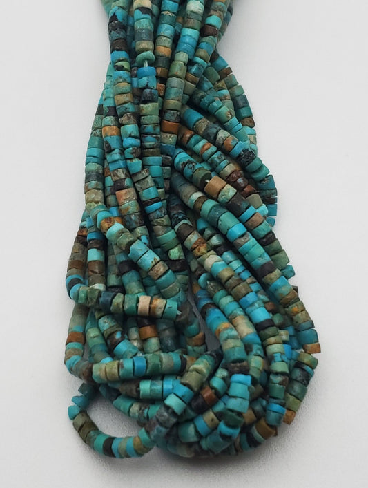 1mm Turquoise Heishi Bead Strand.