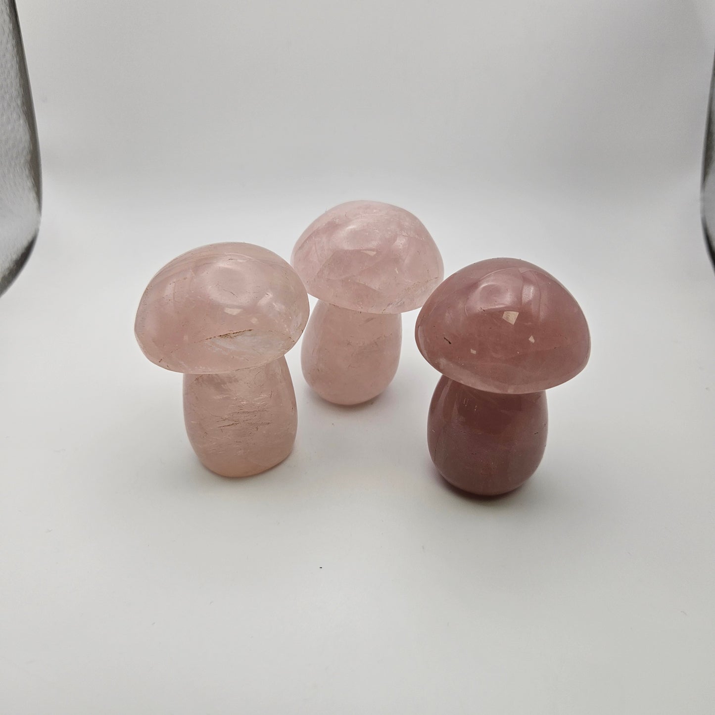 2 Inch Tall Rose Quartz Mushroom.