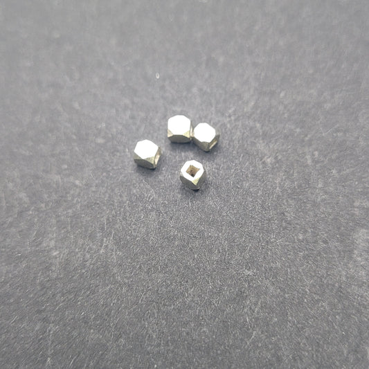 2.5mm Sterling Silver Faceted Bead. Sold Individually.