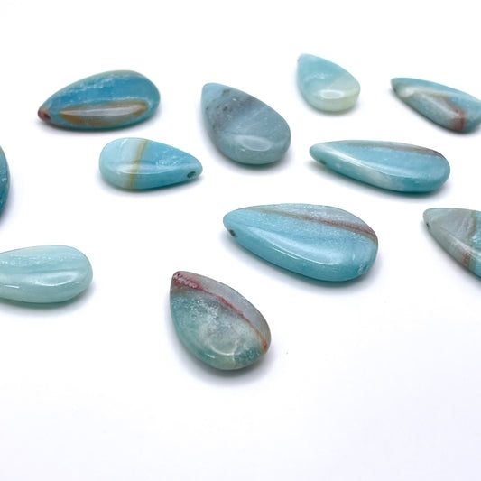 20 to 25mm Caribbean Calcite Top Drill Tear Drop.