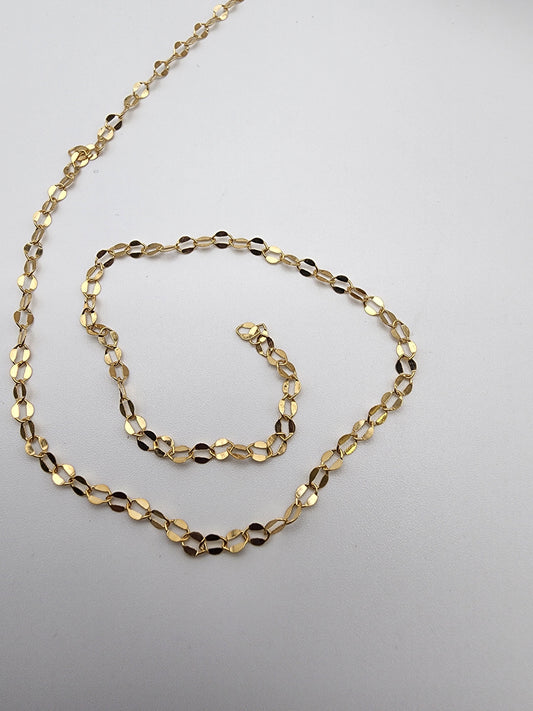 GF Dapped Oval Cable Chain 3mm