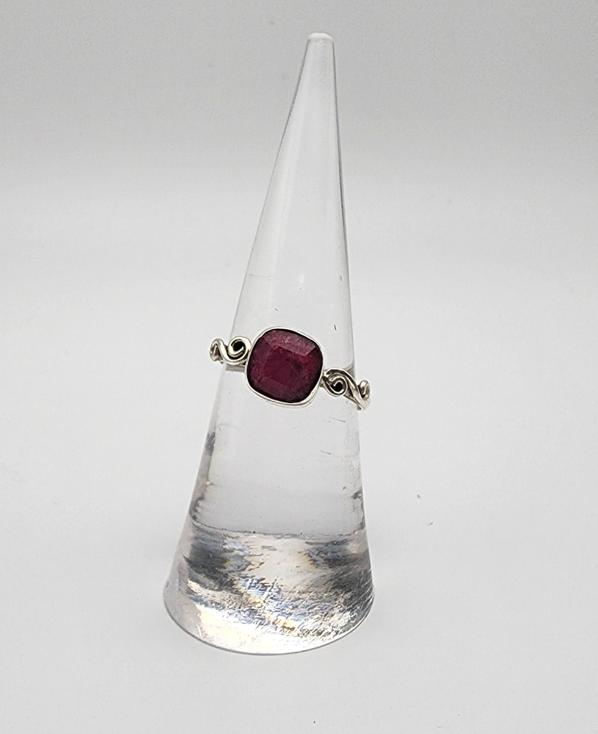 SS Ruby Gemstone Ring