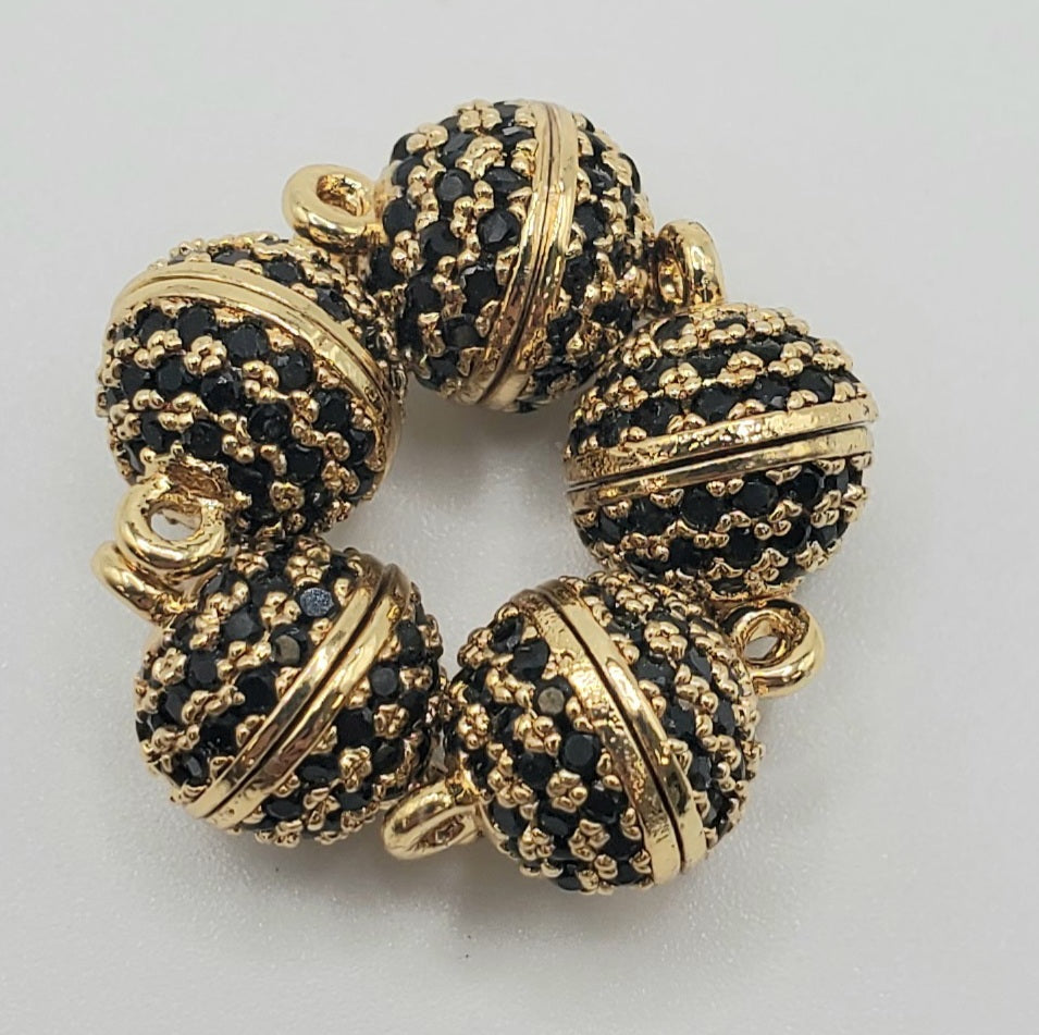 8mm Black Pave Magnetic Clasp