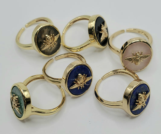 Assorted Gold Plated Gemstone Ring