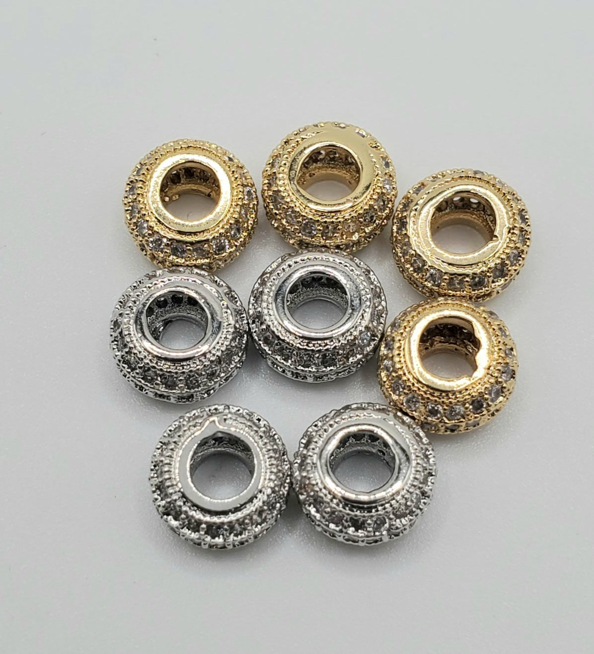 8mm Pave Rondelle