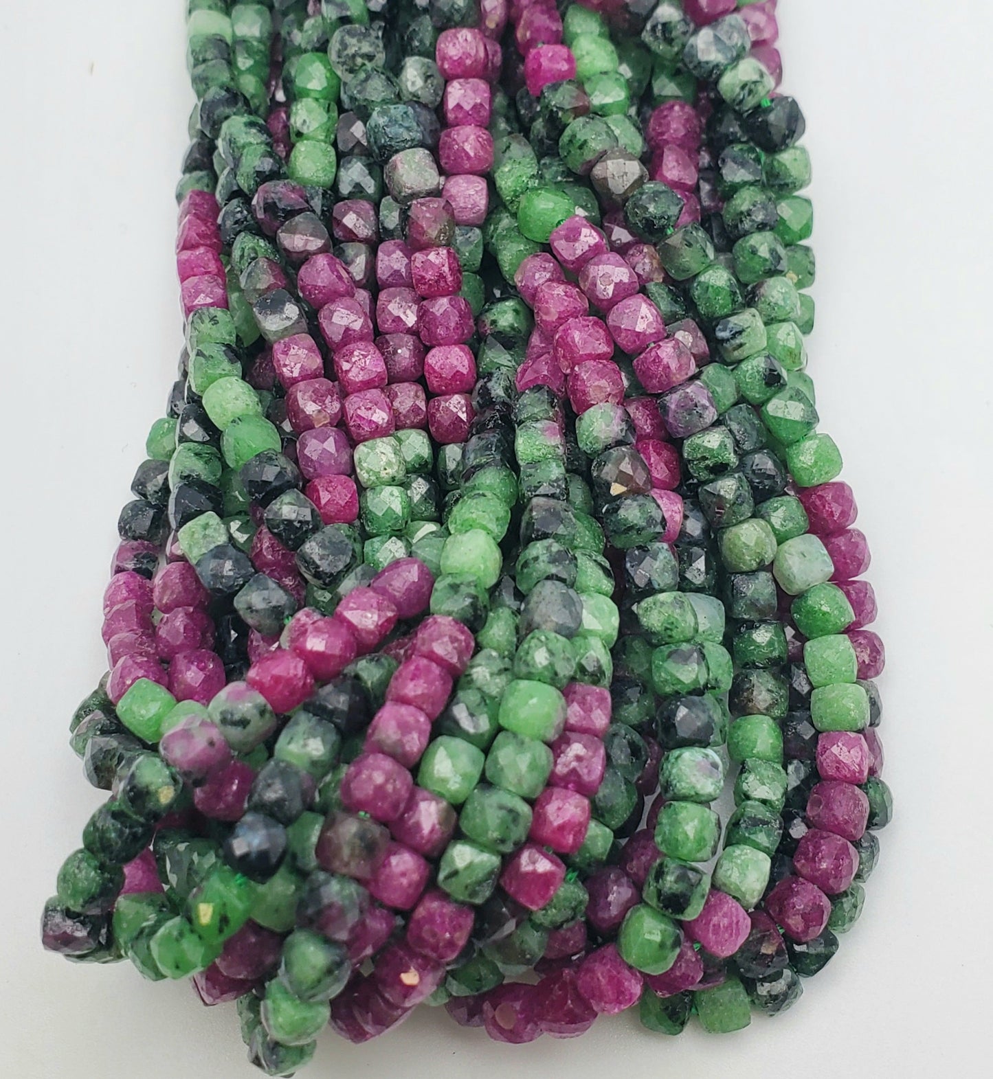 5mm Ruby Zoisite Cube Faceted