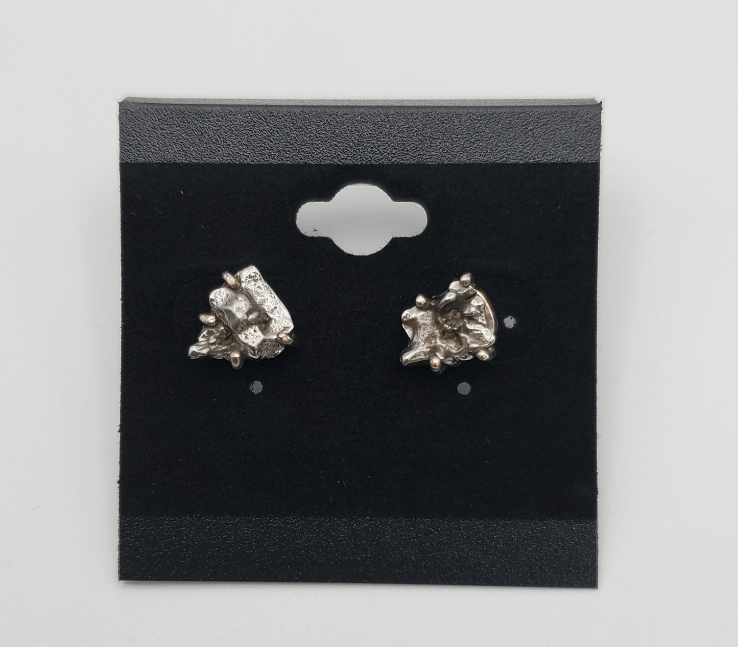 SS Meteorite Large Rough Gemstone Earrings