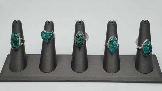 SS Malachite Chrysocolla Ring