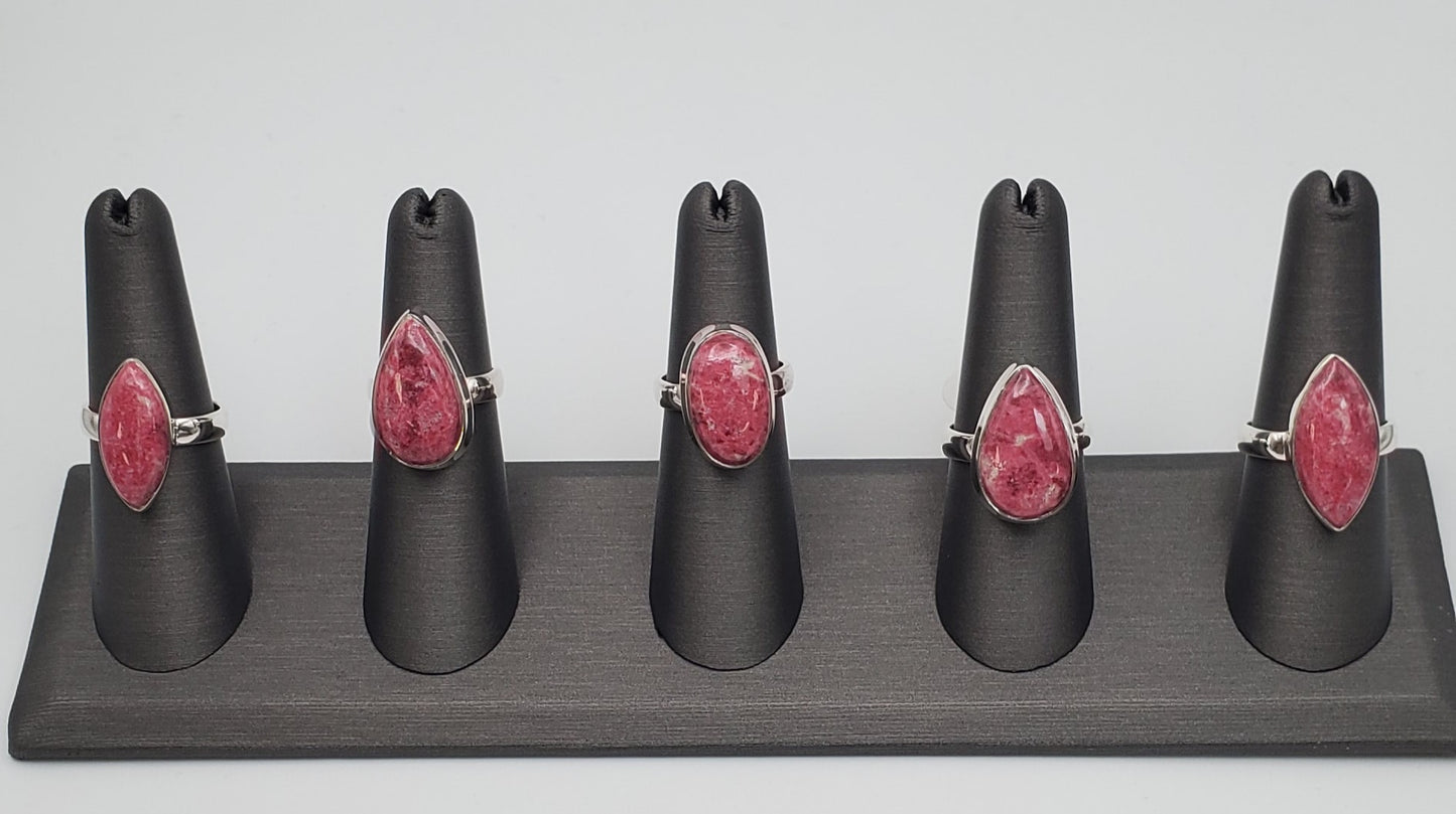 SS Pink Thulite Ring