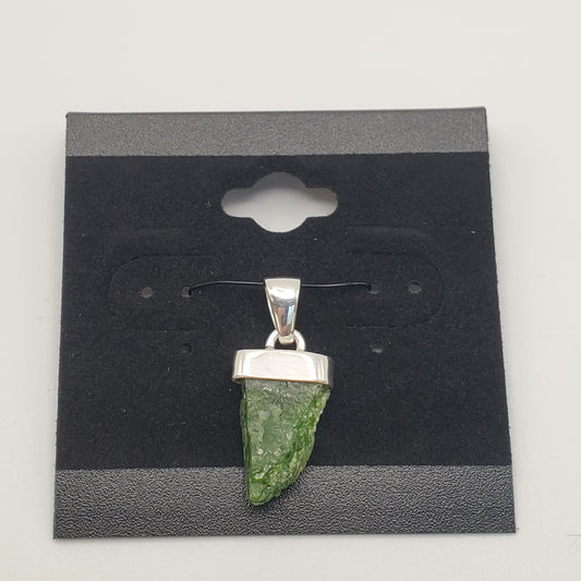 SS Chrome Diopside Rough Mineral w/ Cap Pendant