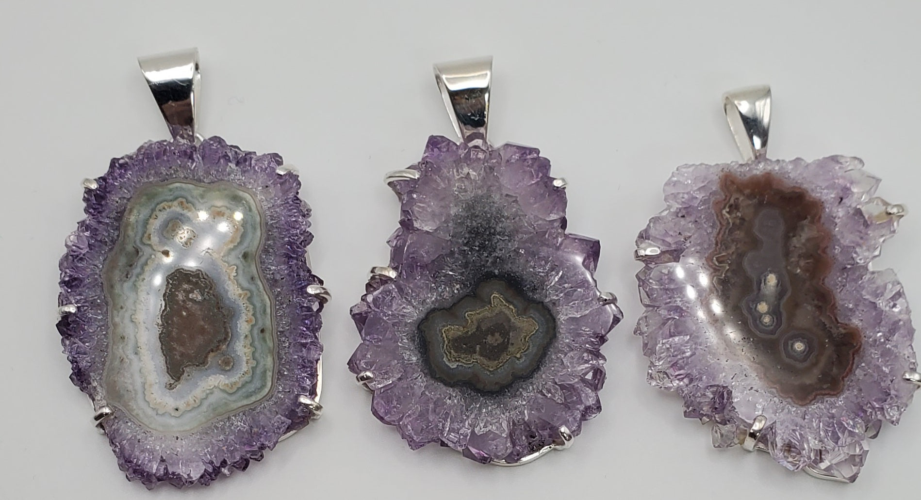SS Large Amethyst Stalactite Pendant