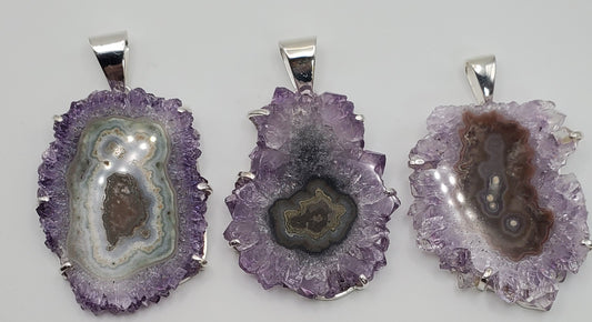 SS Large Amethyst Stalactite Pendant