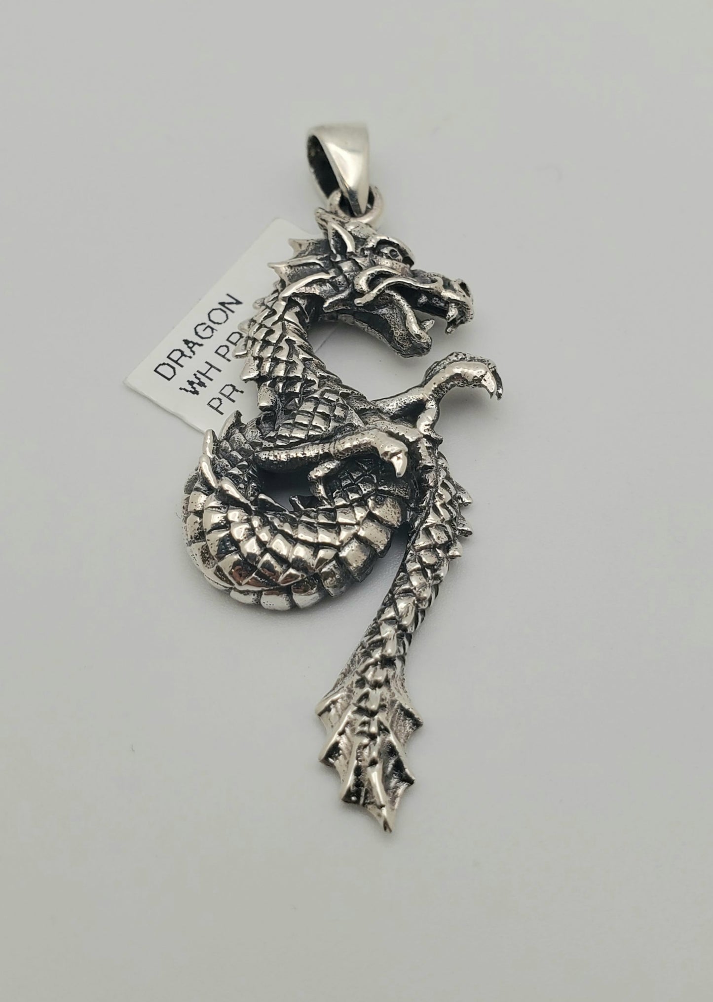 SS Dragon w Tail Pendant