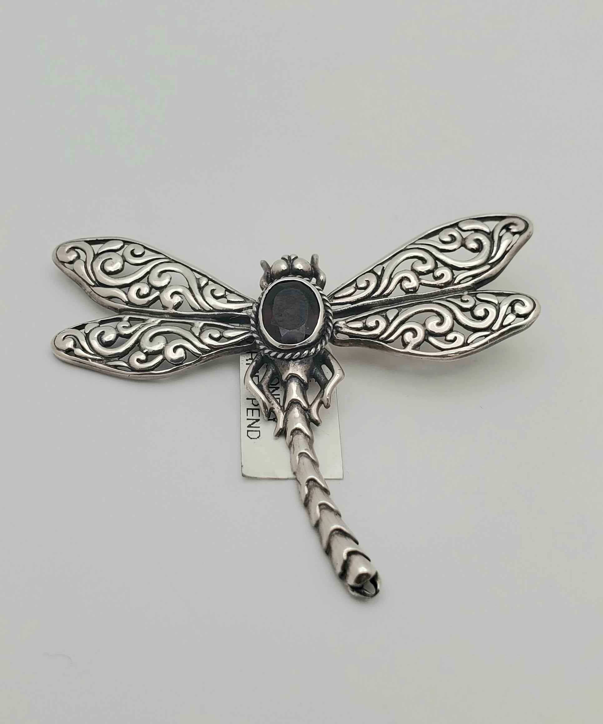 SS Large Firefly Garnet Pendant