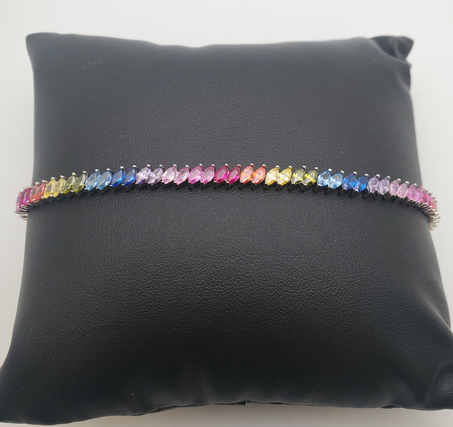 SS Large Chakra CZ Gemstone Bracelet