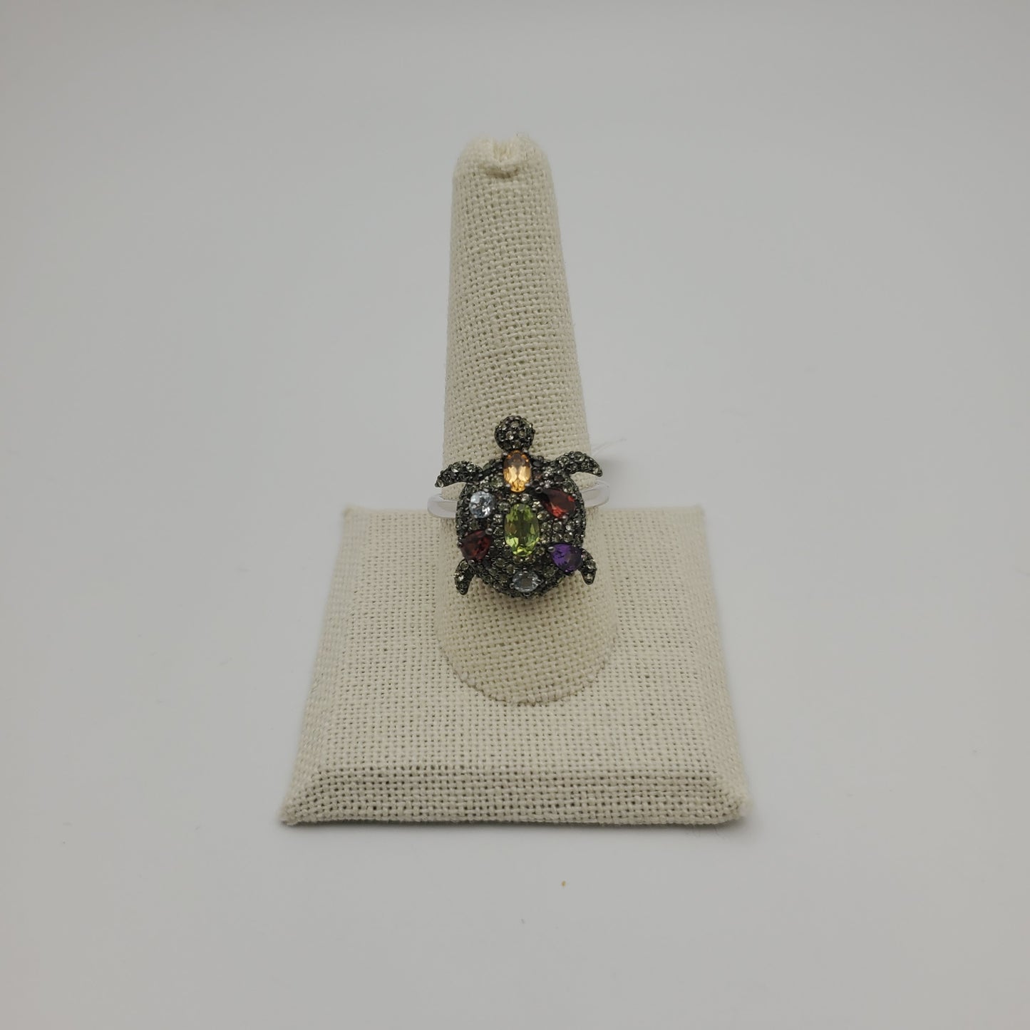 SS Multi-Gemstone Turtle Ring