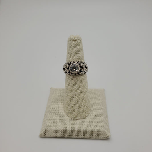 SS White Topaz Ring