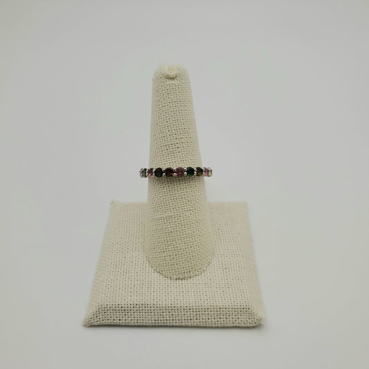 SS Tourmaline Multi-Gemstone Ring