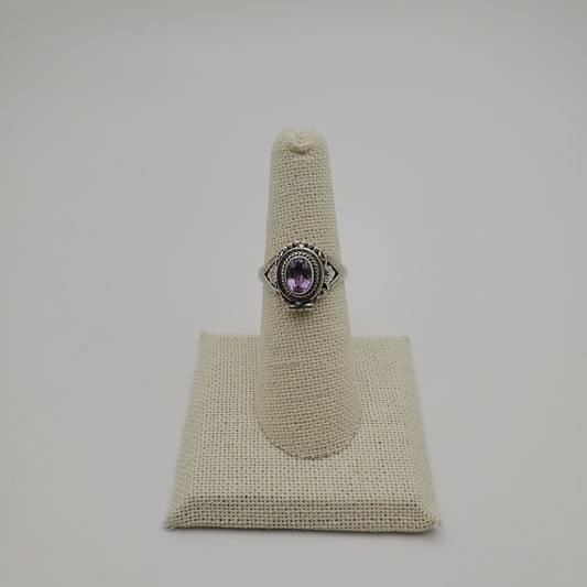 SS Amethyst Poison Faceted Ring
