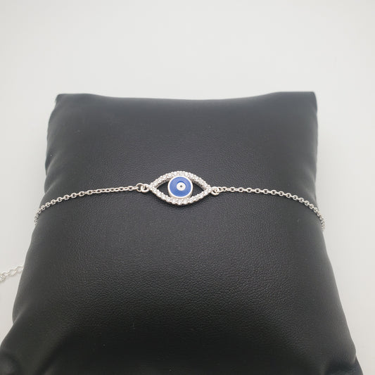SS Evil Eye Bracelet CZ Bracelet