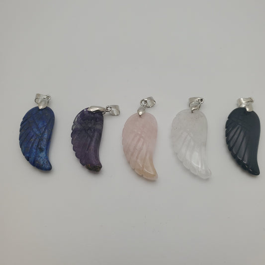 Gemstone Angel Wing Pendant