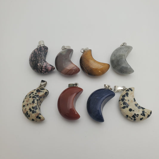 Gemstone Moon Pendant