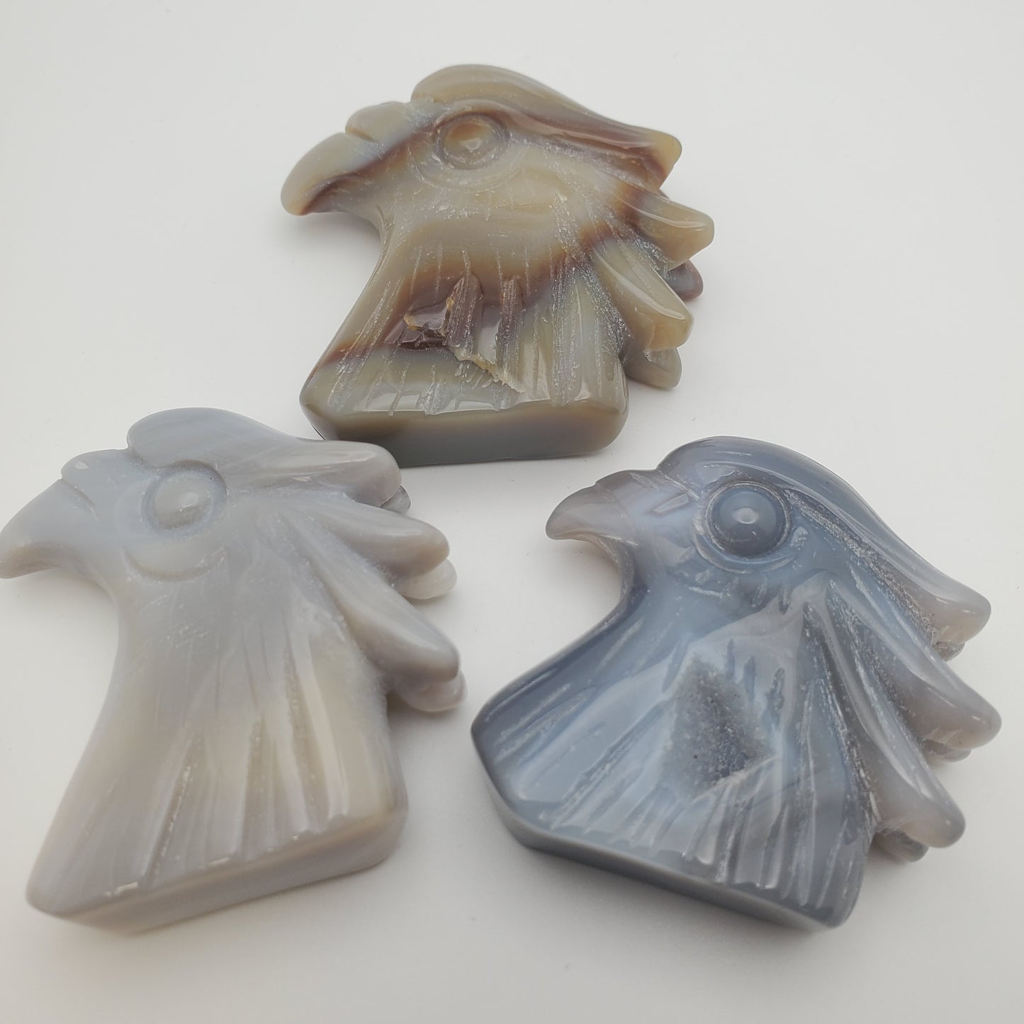 Carved Agate Eagle Head