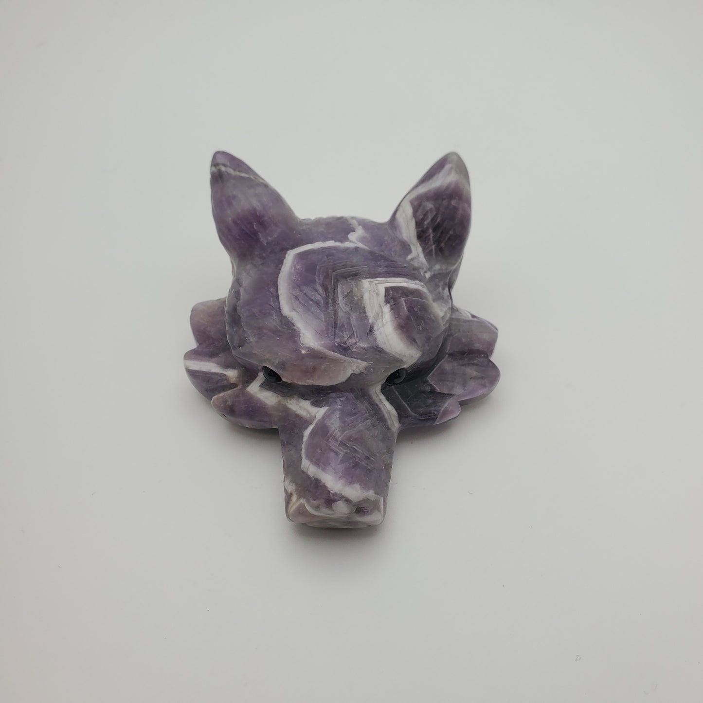 Carved Amethyst Wolf Head