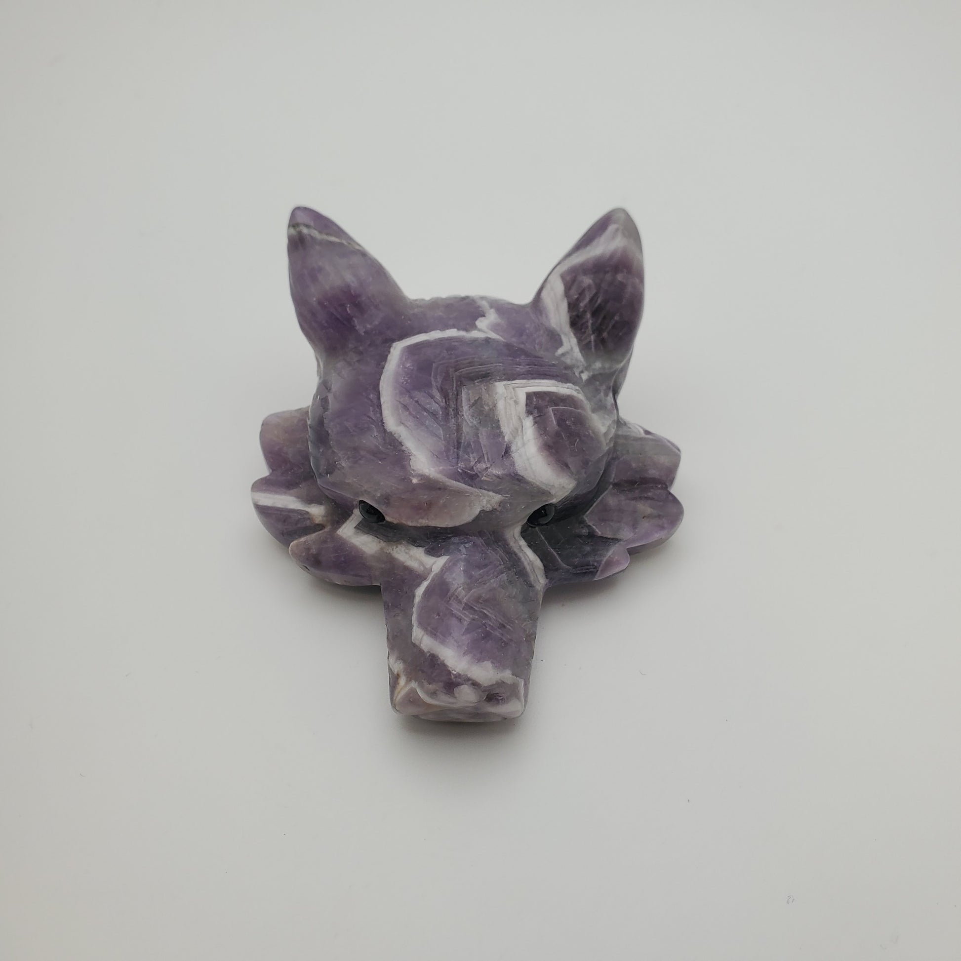 Carved Amethyst Wolf Head
