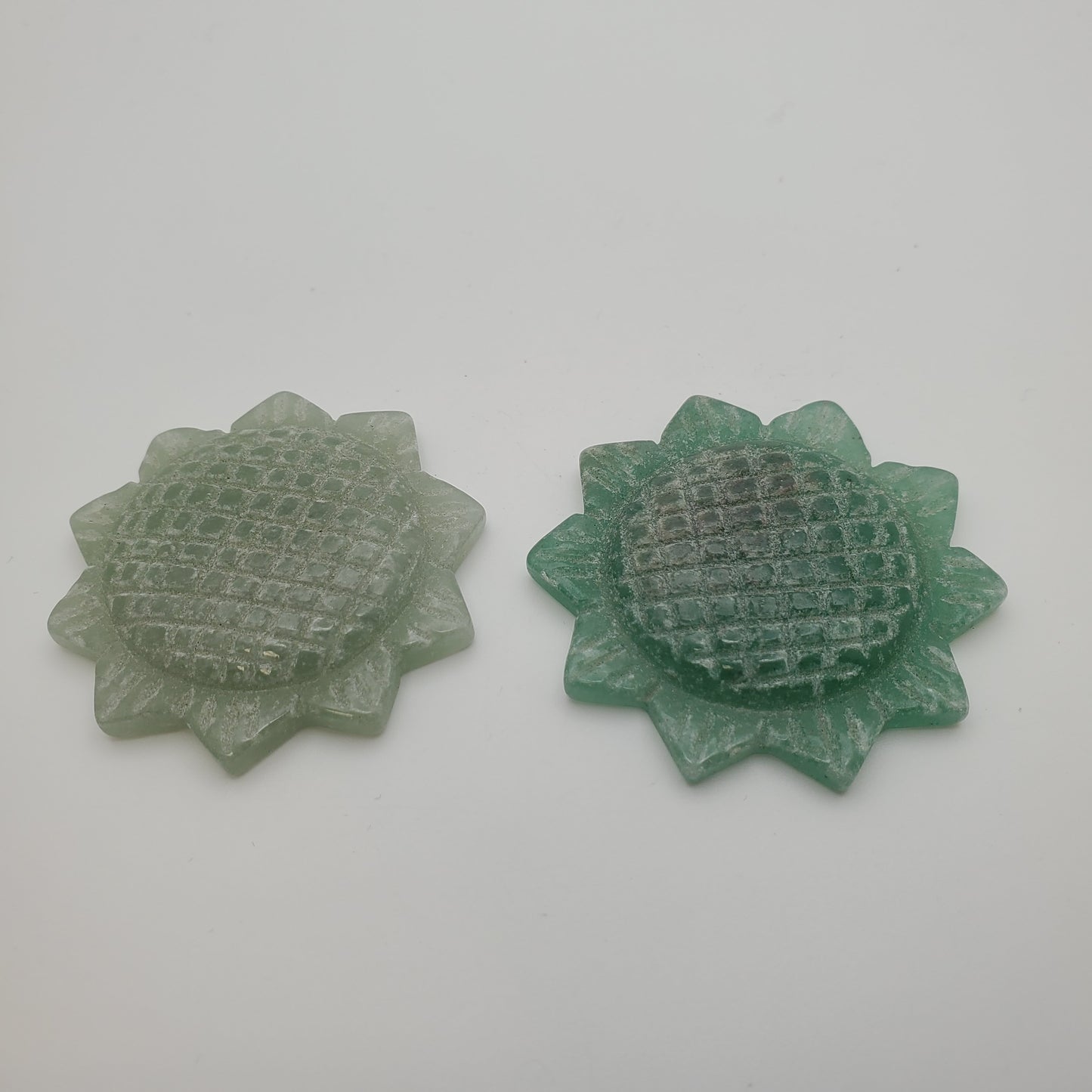 Carved Aventurine Sunflower