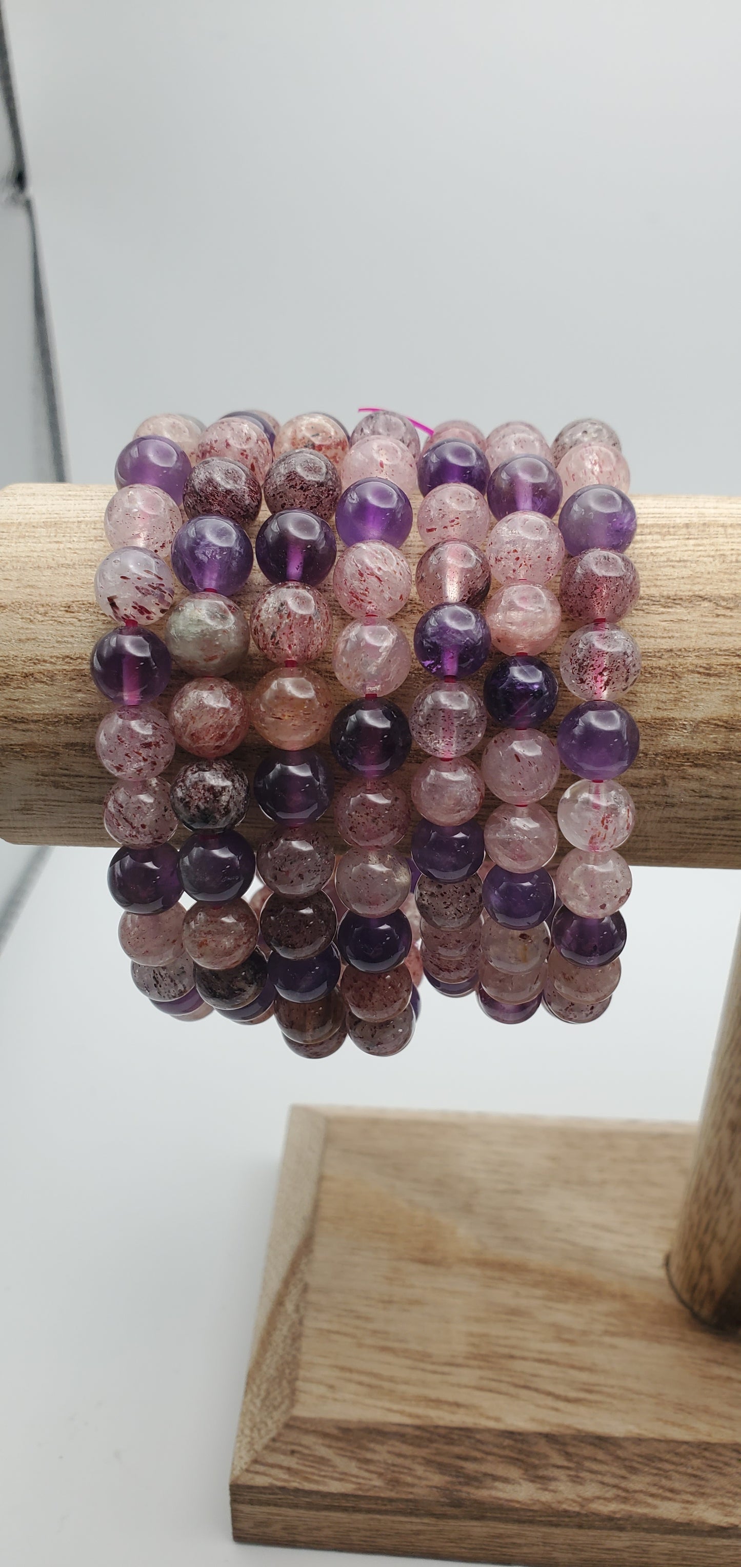 8mm Strawberry Quartz Amethyst Bracelet