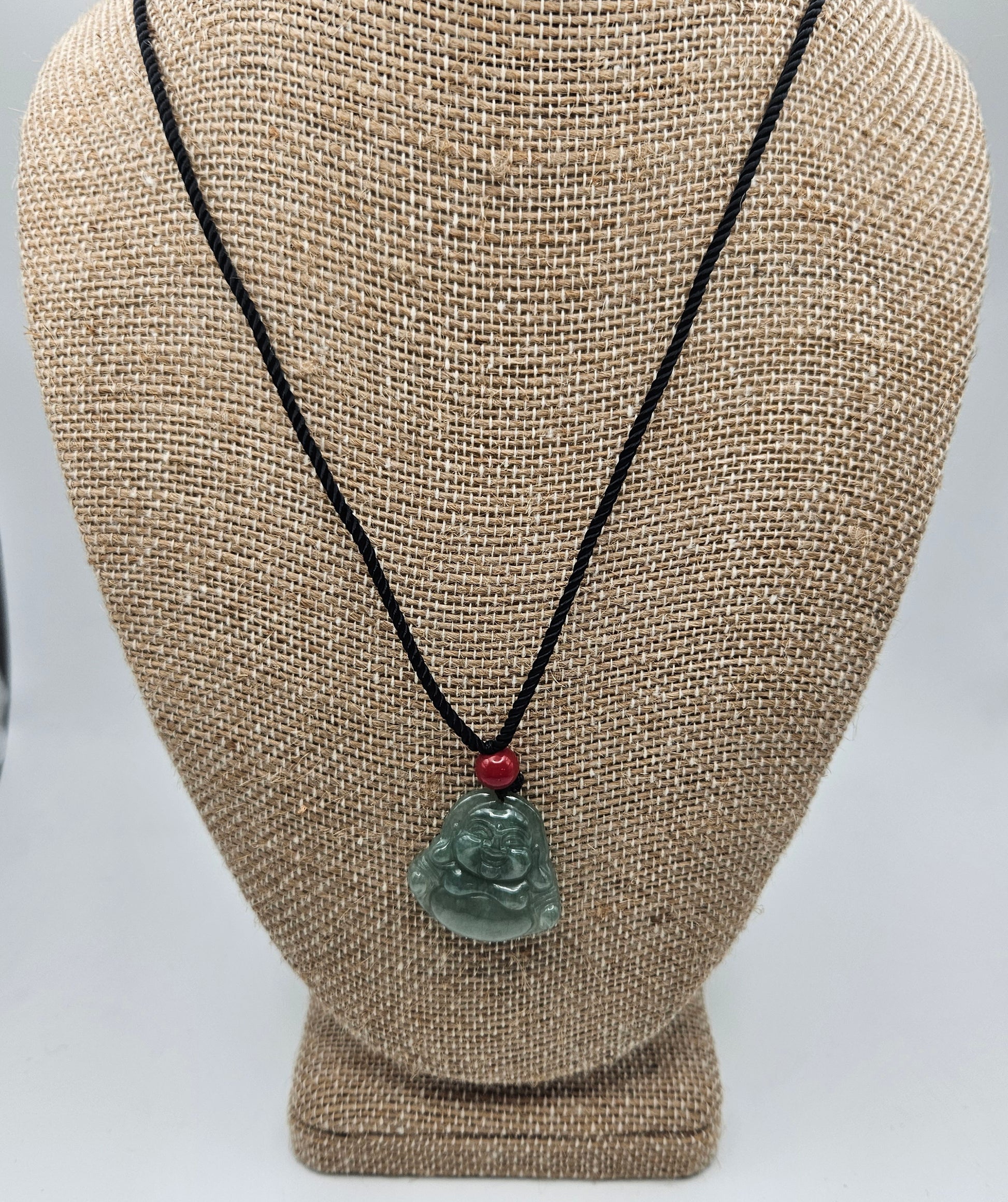 Large Green Jade Buddha Necklace