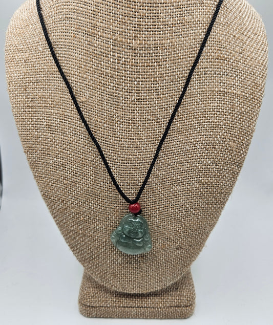 Large Green Jade Buddha Necklace