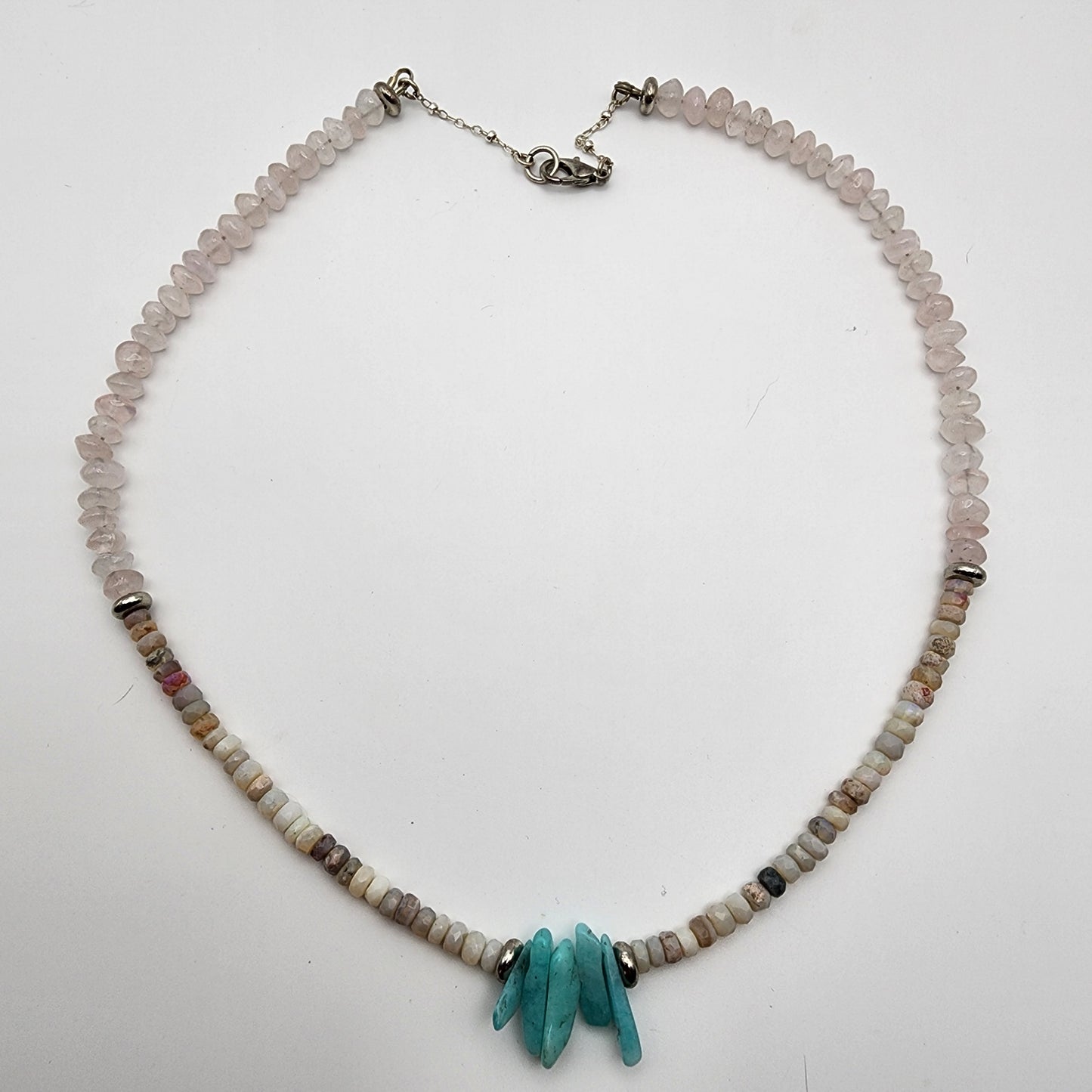 Opal, Rose Quartz, Amazonite Necklace