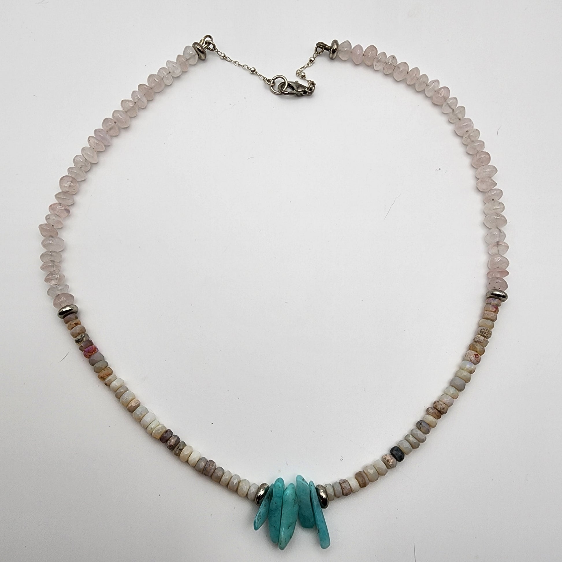 Opal, Rose Quartz, Amazonite Necklace