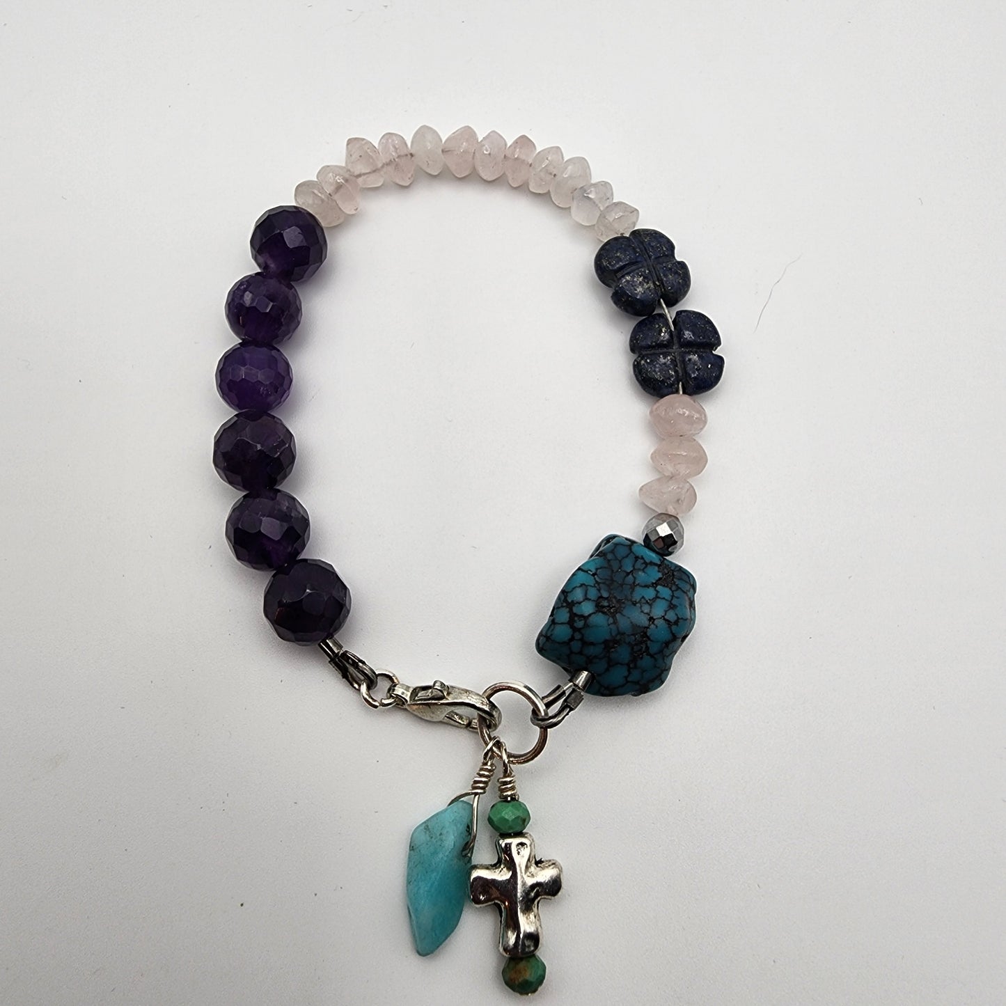 SS Turquoise and Amethyst Bracelet