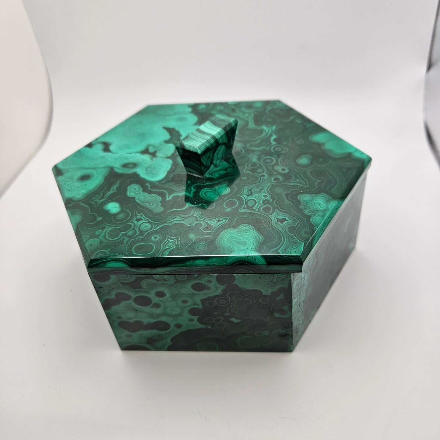 Hexagon Malachite Box