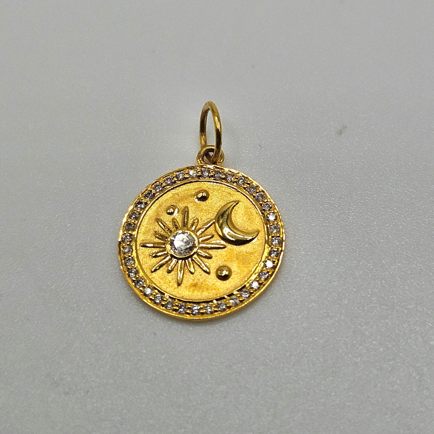 Gold Diamond Moon Star Pendant