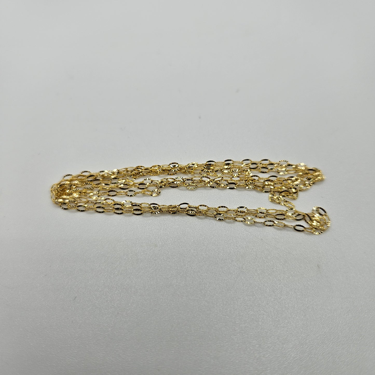 14k Diamond Cut Round Perm Jewelry Chain Per Inch