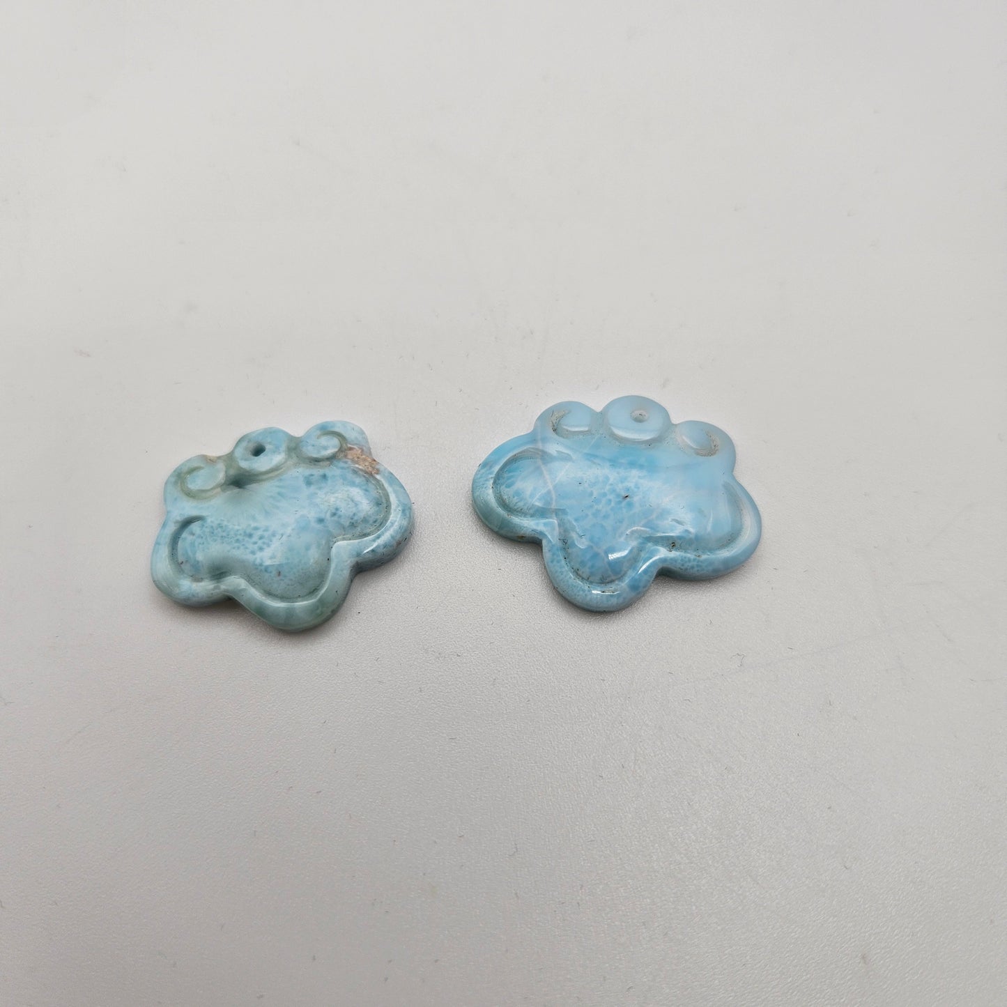 Larimar Carved Fox Pendant