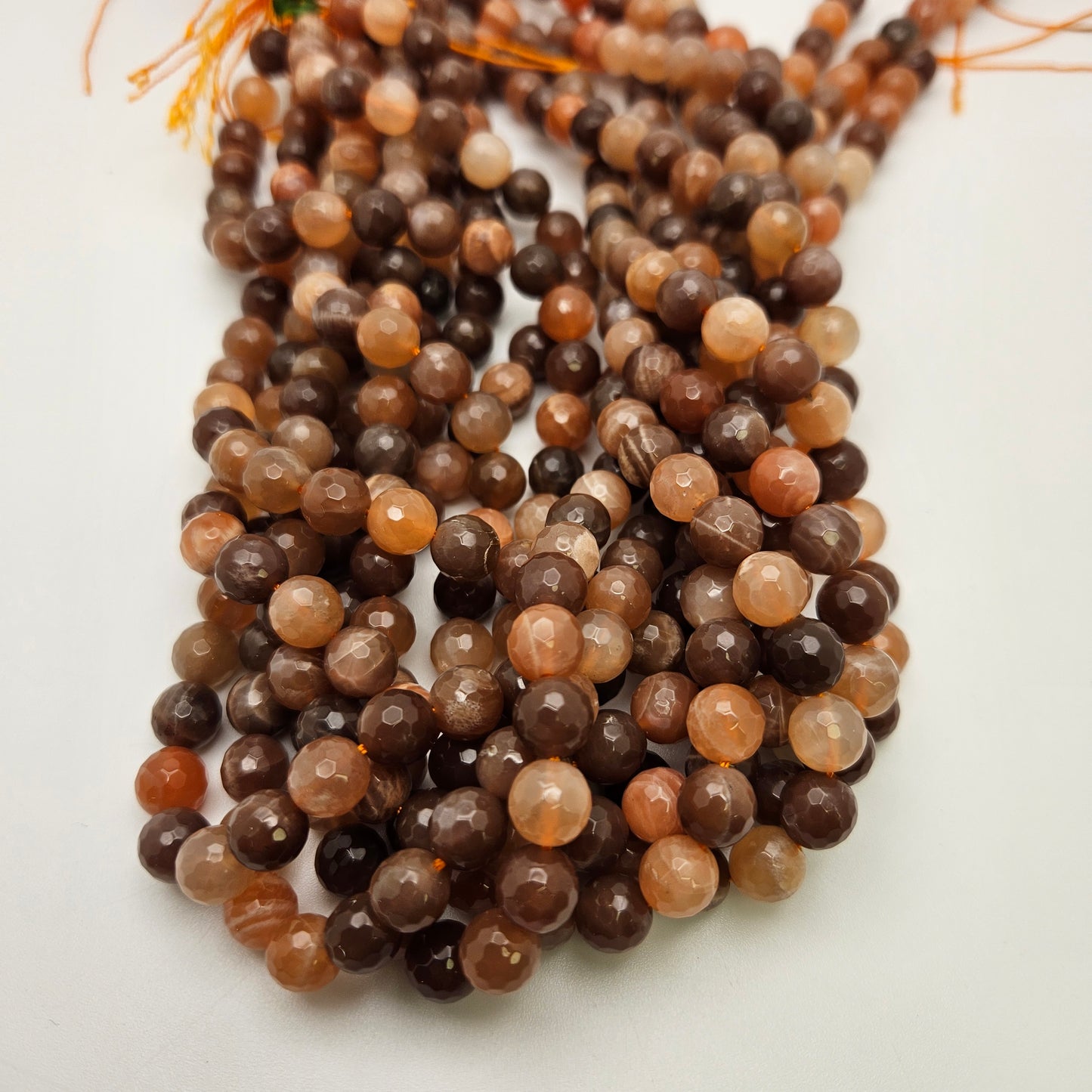 8mm Peach Moonstone Faceted