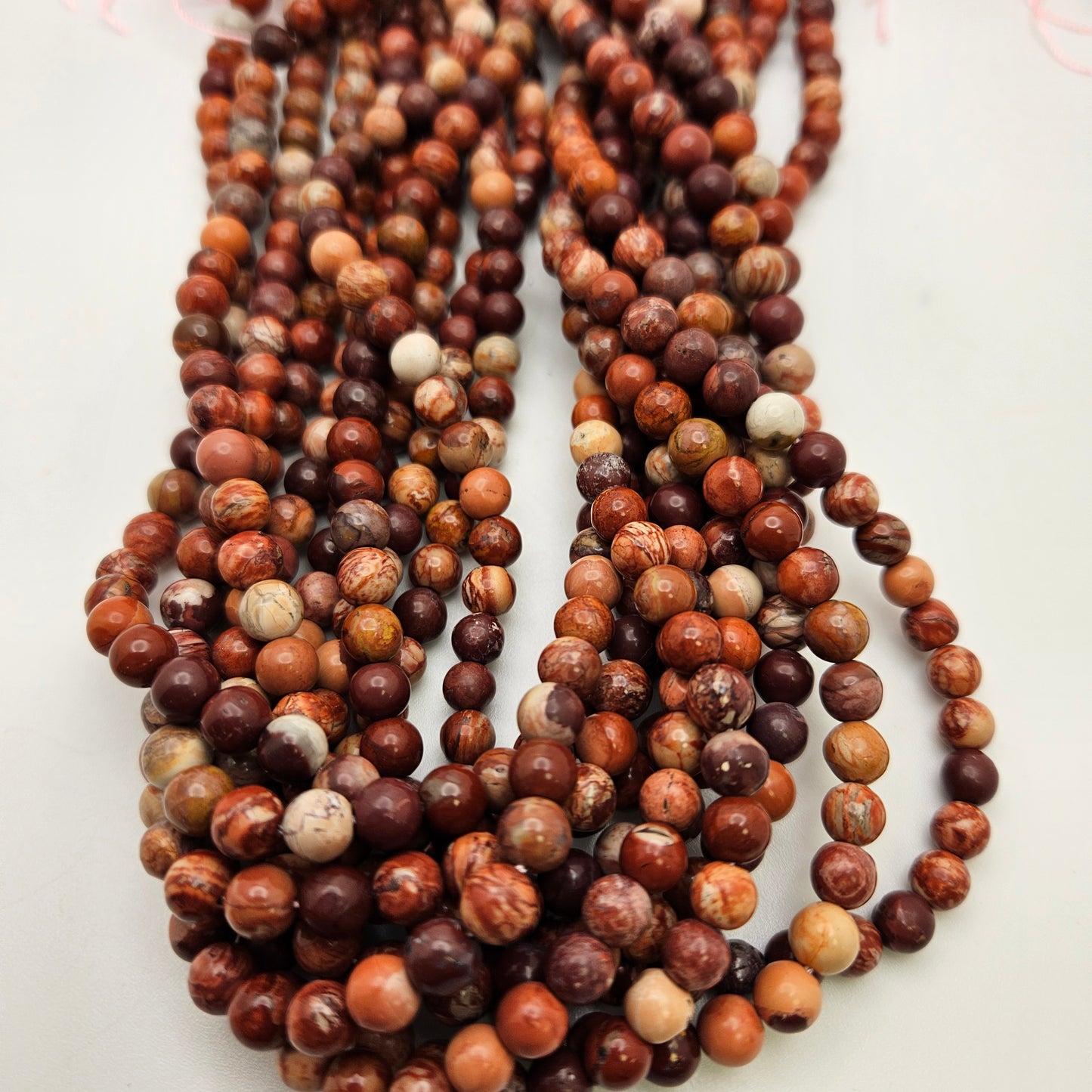 6mm Red Leopard Jasper