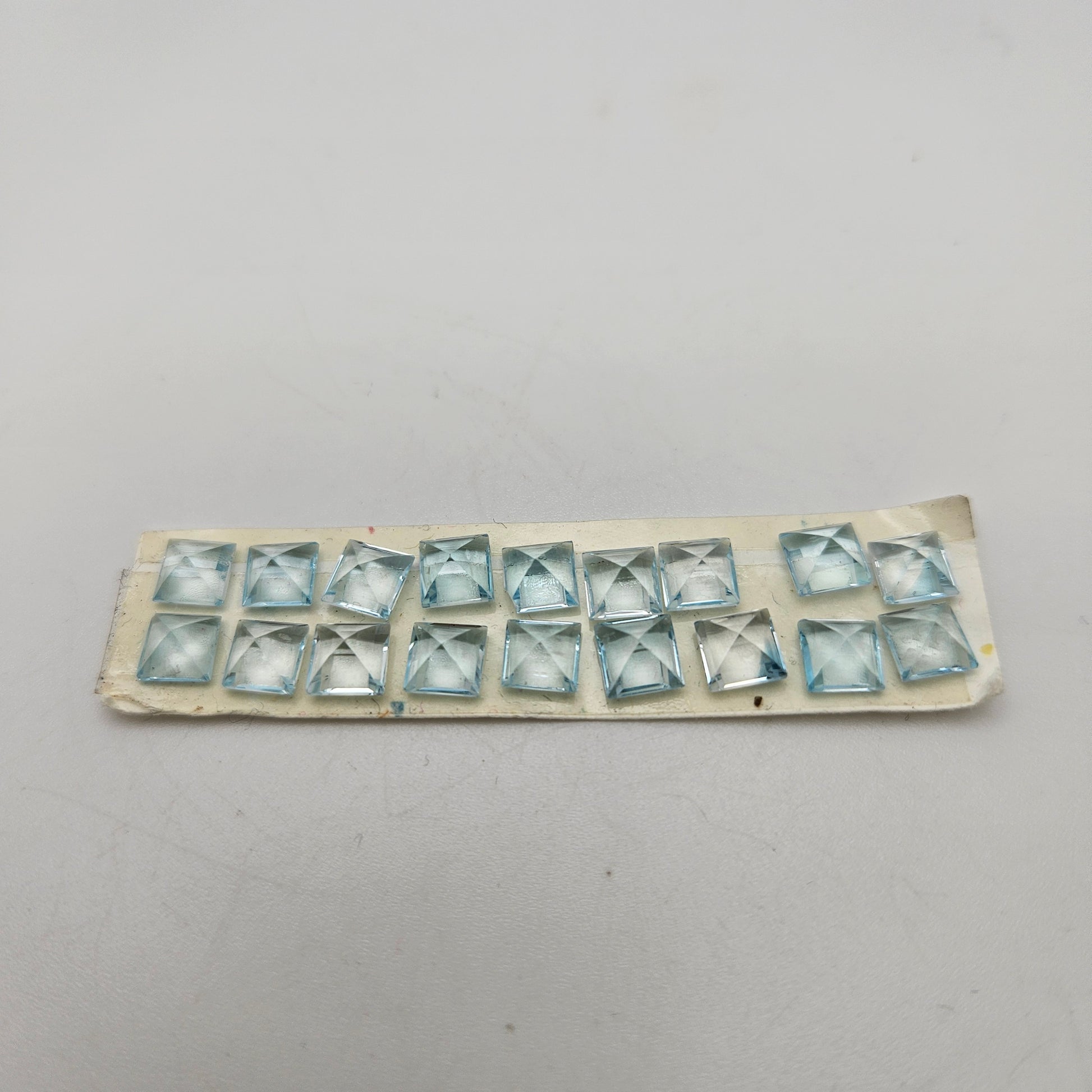 6mm Blue Topaz Square Cabochon Faceted