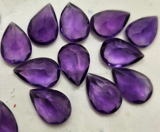 7x10mm Amethyst Teardrop Faceted Cabochon