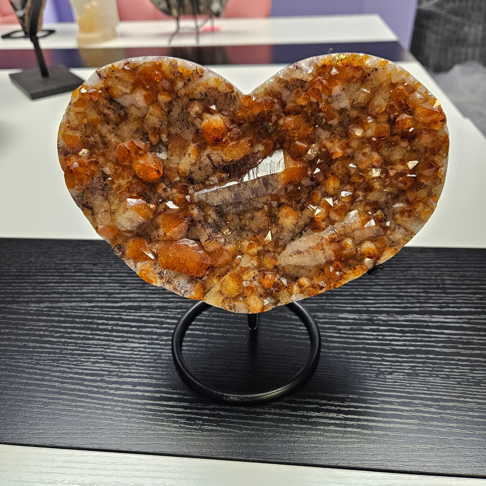 8" Citrine Heart on Stand