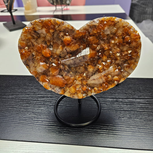 8" Citrine Heart on Stand